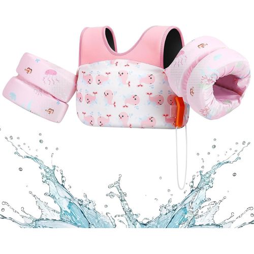 Gilet De Flottement De Natation, Gilet De Natation Avec Sangle Réglable Pour Enfants 20-50/22-70 Lbs, Brassard D'apprentissage À La Natation Flotteur De Piscine Avec Sifflet
