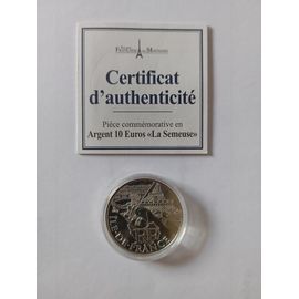 Pièce En Argent De 10 Euros La Semeuse Avec Certificat