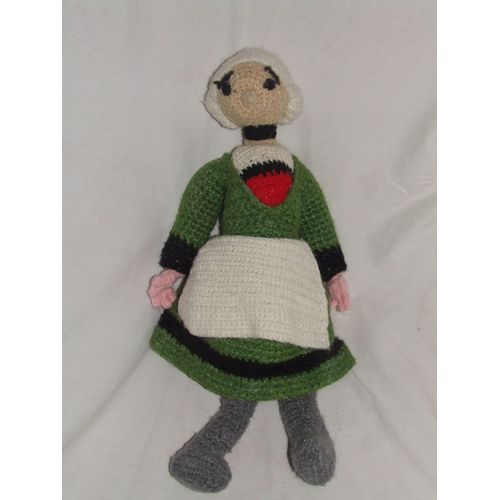 Poupee Becassine Tricot Main Artisanal 47 Cm