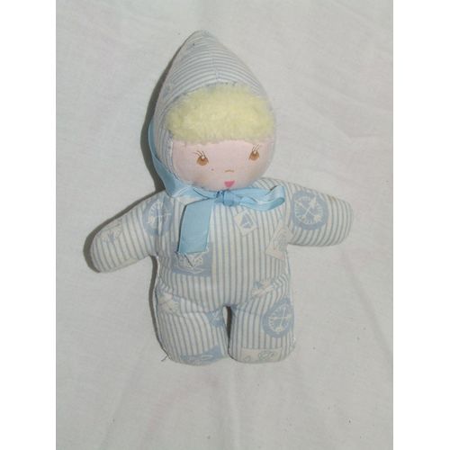 Poupee Ajena Tissu Chiffon Bleu Grelot 18 Cm
