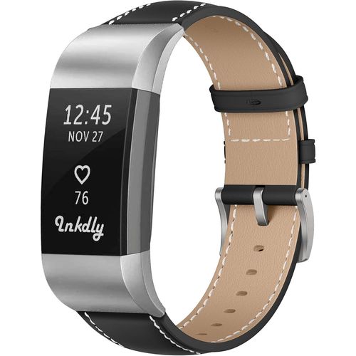 Cuir Bracelet Pour Fitbit Charge 2, Hommes Et Femmes De Cuir Bracelet De Remplacement Compatible Avec Fitbit Charge 2 - Noir[Bra575616]