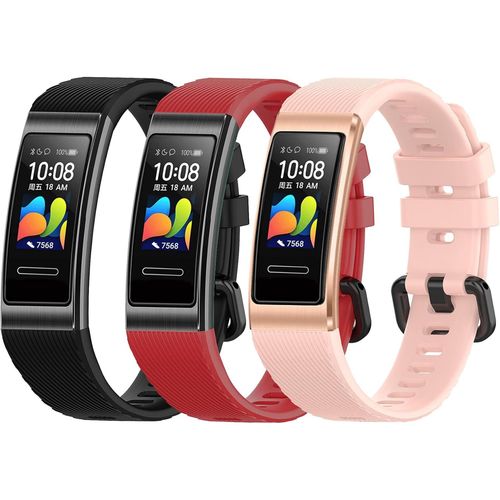 3 Pièces Bracelets Pour Huawei Band 4 Pro/Huawei Band 3 Pro/Huawei Band 3 Sangle De Remplacement, Bracelet En Silicone, Sangle De Sport, Respirante, Douce Et Confortable Bracelet[Bra575655]