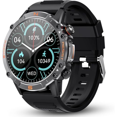 Montre Connectée Homme: Smart Watch Militaire Étanche Avec Amoled 1,43"", Cadeau Homme Smartwatch Avec Podometre Batterie De 60 Jours, 120+ Modes Sport, Santé Moniteur Compatible An[Bra573398]