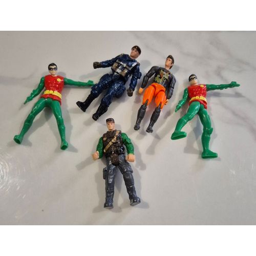 Lot 5 Figurine Anciennes Collection Robin Action Man De Comics