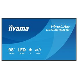 iiyama ProLite LE9864UHS-B1AG - Classe de diagonale 98" (97.5" visualisable) écran LCD rétro-éclairé par LED - signalisation numérique - avec lecteur multimédia SoC intégré - 4K UHD (2160p) 3840...