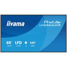 iiyama ProLite LH6564UHS-B1AG - Classe de diagonale 65" (64.5" visualisable) écran LCD rétro-éclairé par LED - signalisation numérique - avec lecteur multimédia SoC intégré - 4K UHD (2160p) 3840...