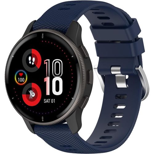 Compatible Avec Garmin Venu 2 Plus Bracelets,20mm Libération Rapide Silicone Souple Fermoir En Acier Inoxydable Remplacement Bracelet Pour Garmin Venu 2 Plus/Forerunner 158,Bleu Nu[Bra575180]