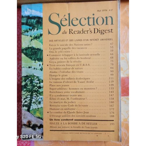 Selection Du Reader'S Digest Mai 1976