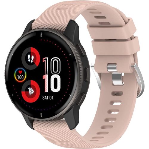 Compatible Avec Garmin Venu 2 Plus Bracelets,20mm Libération Rapide Silicone Souple Fermoir En Acier Inoxydable Remplacement Bracelet Pour Garmin Venu 2 Plus/Forerunner 158,Rose[Bra575195]