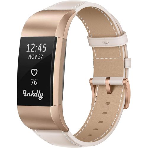 Cuir Bracelet Pour Fitbit Charge 2, Hommes Et Femmes De Cuir Bracelet De Remplacement Compatible Avec Fitbit Charge 2 - Blanc[Bra575614]