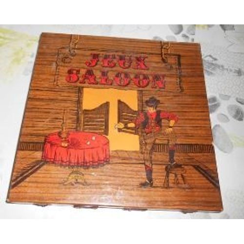 Mallette De Jeux Saloon - Ancienne  Vintage -    Jeu De Chevaux - Jeu De L'Oie - Marelle - Dame - Roulette - Loto - Solitaire .