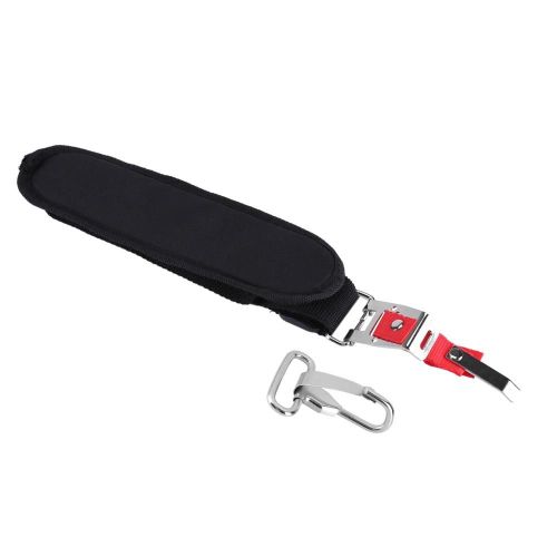 Bandoulière de harnais réglable en nylon noir pour tondeuse débroussailleuse avec crochet de transport