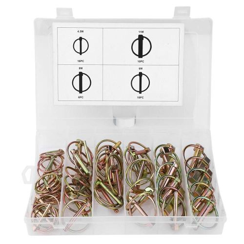 50pcs Lynch Pin Assortiment Kit Goupille de sécurité annulaire en acier pour remorque de tracteur agricole