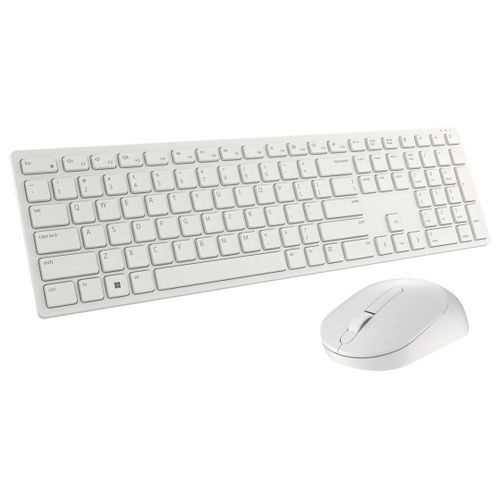 Dell Pro KM5221W - Ensemble clavier et souris - sans fil - 2.4 GHz - QWERTY - International US - blanc - avec 3 years NBD Advance Exchange