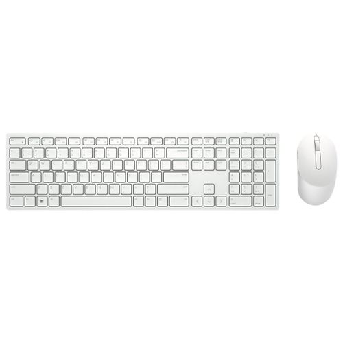 Dell Pro KM5221W - Ensemble clavier et souris - sans fil - 2.4 GHz - QWERTY - Espagnol - blanc - avec 3 years NBD Advance Exchange