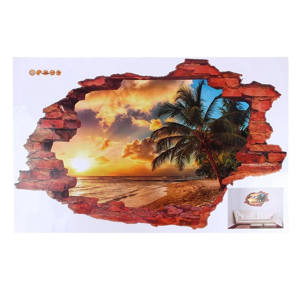 Paysage - Style 3D PVC mural autocollant amovible pour la décoratio...