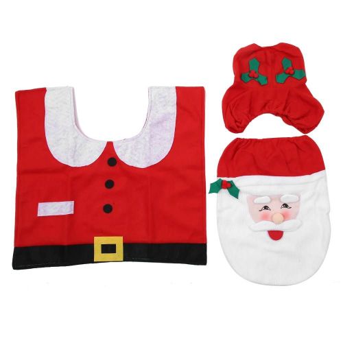 3pcs Noël Antidérapant Doux Bain Salle De Salle De Salle De Bain De Salle De Bain De Toilette Couvercle De Réservoir Type A