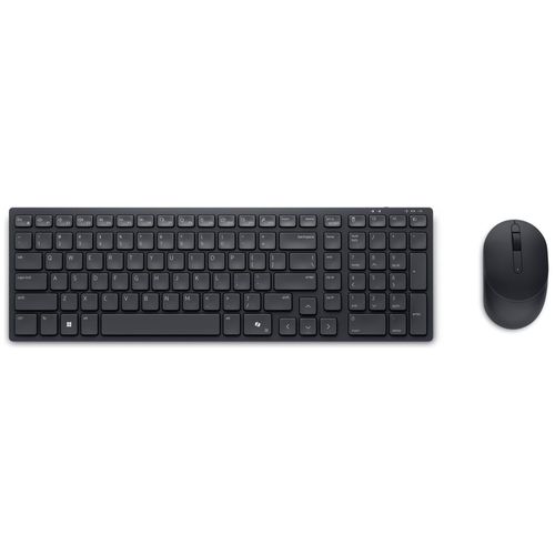 Dell Pro Compact Silent Keyboard and Mouse - KM555 - Ensemble clavier et souris - sans fil - 2.4 GHz, Bluetooth 5.1 - QWERTY - International US - noir - avec 3 years NBD Advance Exchange