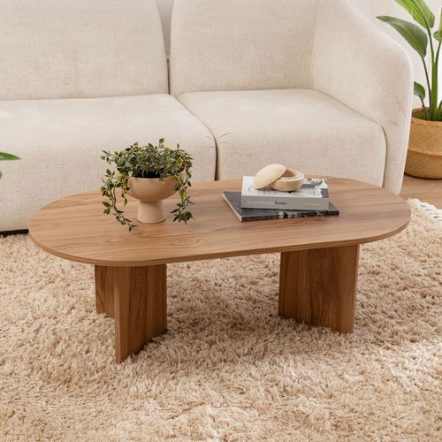 Table Basse Design Ovale Bois 120cm Raav