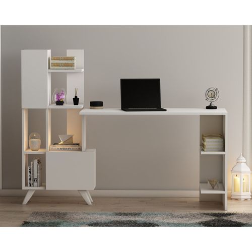 Bureau Contemporain 9 Rangements Kuhmo - Blanc