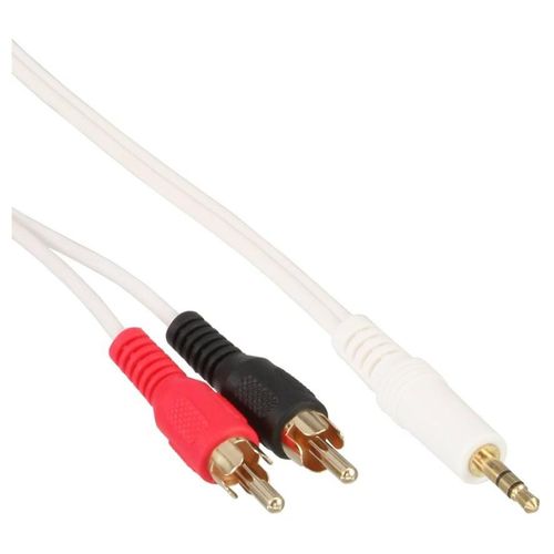 InLine - Câble audio - jack mini mâle pour RCA x 2 mâle - 7.5 m - blindé - blanc