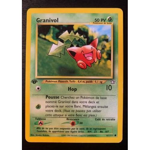 Pokémon Granivol 61 / 111 Néo Genesis Edition 1 Wizards