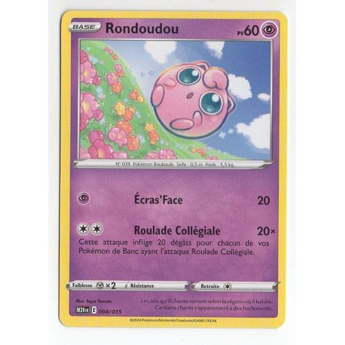 Carte Pokémon Rondoudou (004/015 M24fr) - Base Pv 60 - Mc Donald 2024