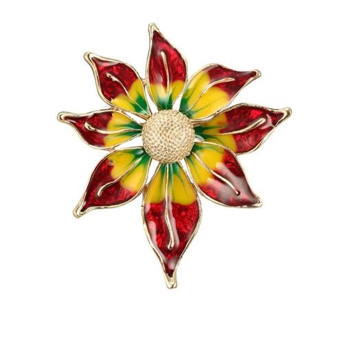 Femmes Élégantes Dames Couleur Émaillée Fleur Broche Broche Vêtement Accessoire