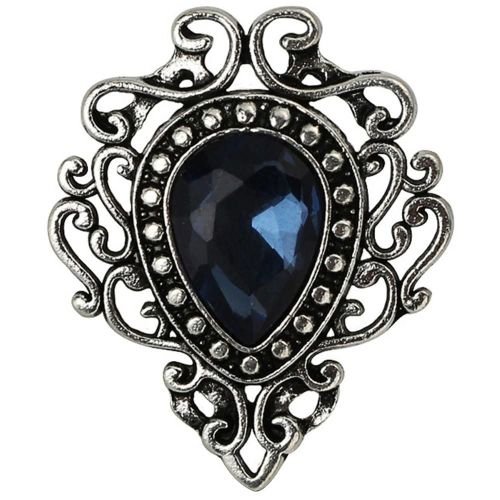 À La Mode Rétro Royal Court Style Pierre Précieuse Artificielle Broche Vêtements Accessoire (Bleu)