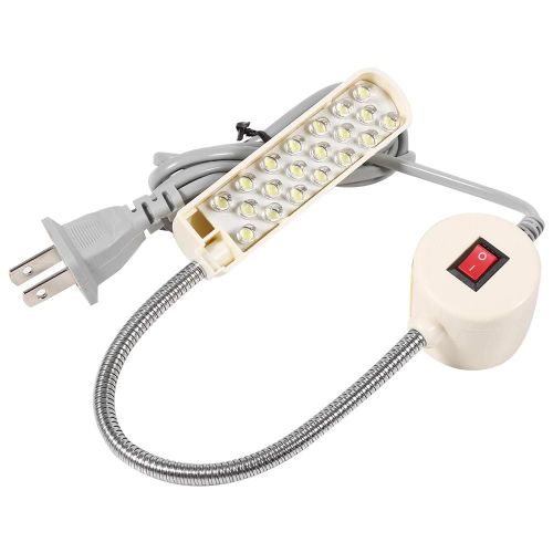 Machine à coudre lampe col de cygne légère Interrupteur de base magnétique Montage flexible (20 LED)