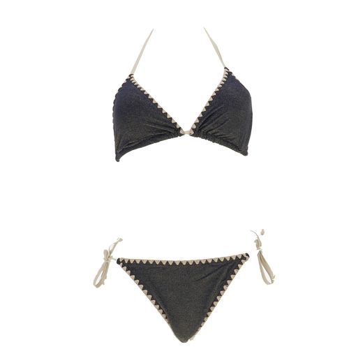 Maillot De Bain 2 Pièces Lagon Bleu Lea Gold Marine 2p Or Métal 42