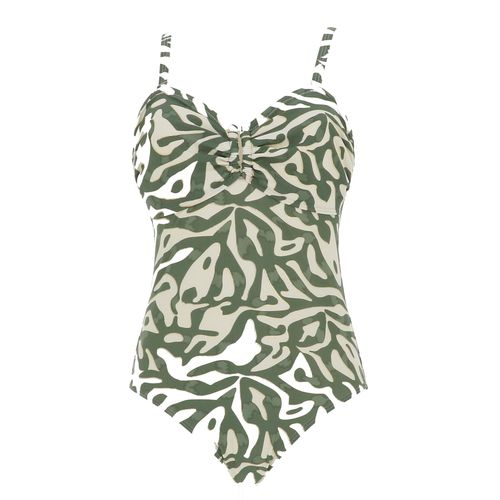 Maillot De Bain 1 Pièce Lagon Bleu Camille Gold St Trop Kaki Beige 48