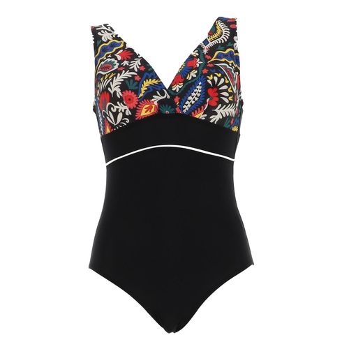 Maillot De Bain 1 Pièce Lagon Bleu Cecile Imp Goa Noir 1p Noir 50