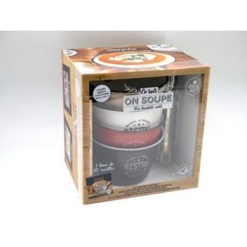 Ce Soir On Soupe - Mes Bienfaits Santé - Coffret Avec 4 Bols, 1 Couteau Éplucheur Et 1 Livre