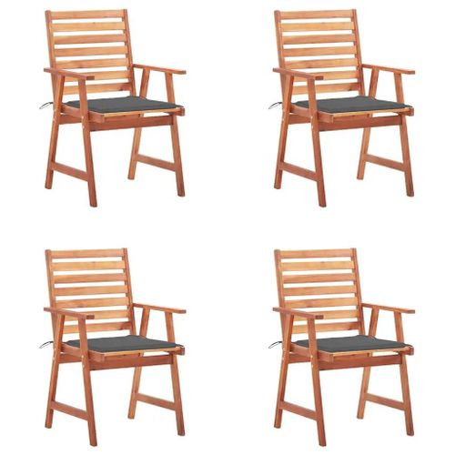 Chaises À Manger D'extérieur Lot De 4 Et Coussins Acacia Massif