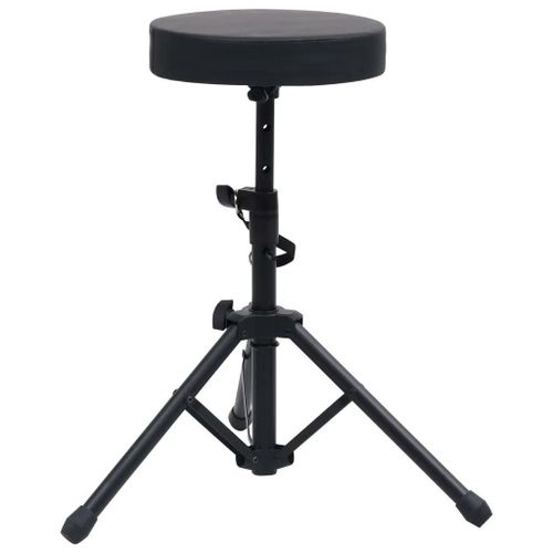 Tabouret À Tambour Réglable Noir Rond