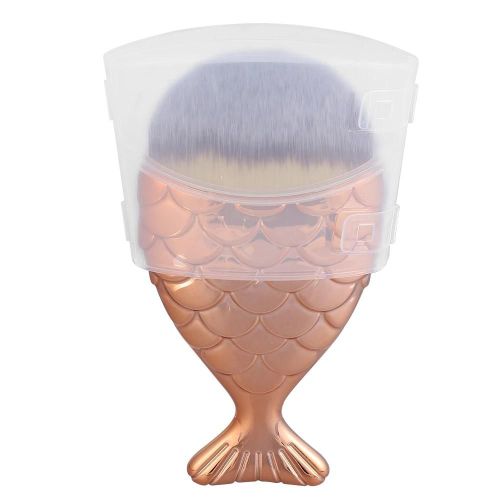 Beauté Maquillage Fishtail Blending Brush Fond De Teint Poudre Fard À Joues Contour Outil Cosmétique Or 