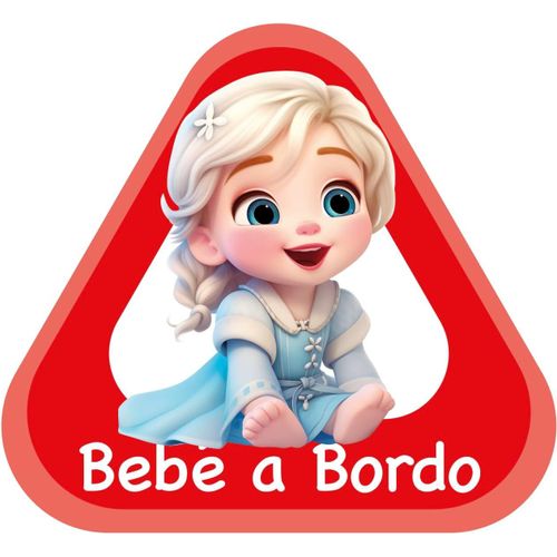 Autocollant Bébé À Bord En Vinyle Adhésif (Elsa Reine Des Neiges 1)[4527]