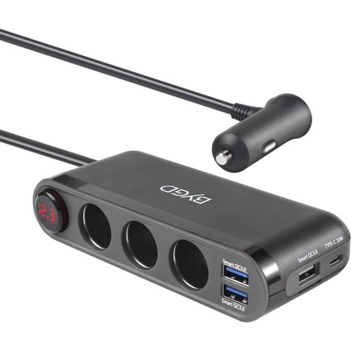 12v/24v Adaptateur Allume Cigare, 18w Qc 3.0 Prise Allume Cigare Usb, Avec 3 Ports Usb + Type C Prises Chargeur De Voiture E[4760]