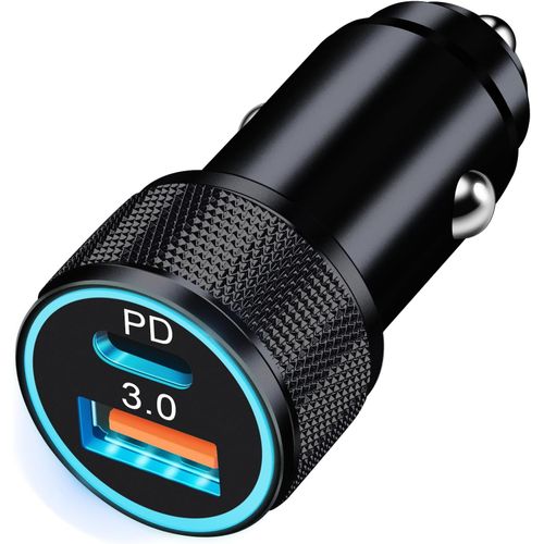 Prise Allume Cigare Usb C 38w, Chargeur Voiture Rapide Avec Pd, Adaptateur Secteur 2 Ports 12-24v Pour Iphone 16/15/14/13/12[4871]