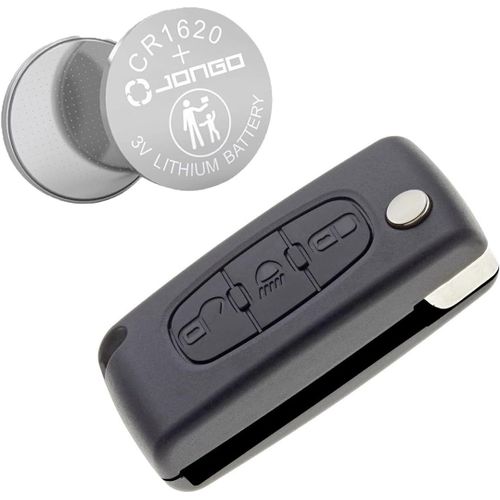 Jongo - Coque De Clé Sans Lame Compatible Avec Citroën C4 Picasso, C4 Grand Picasso, C5 | Ce0536 | Avec 1x Pile Cr1620 | Boi[5128]