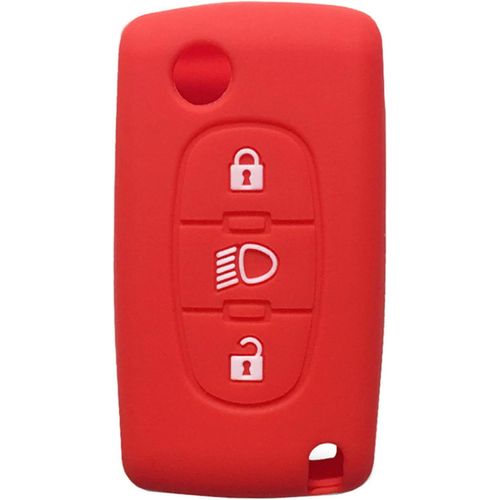 Housse De Clé De Voiture En Silicone Pour Citroën C2 C3 C4 Picasso Xsara C5 C6 C8 Fold Accessoires Pour Coque De Clé (Rouge)[5137]