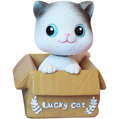 Figurine Voiture Chat Tête Qui Bouge La Tête En Résine Poupée Décoration De Voiture Ornement Intérieur Auto Cadeau Jouet Pou[3236]