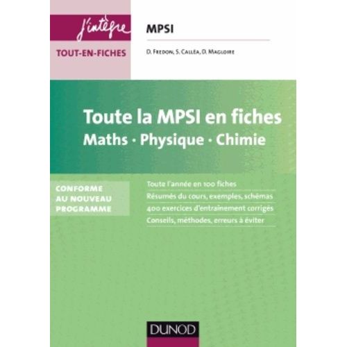 Toute La Mpsi En Fiches - Math, Physique, Chimie