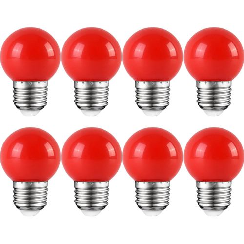 Shiba-Lot De 8 Ampoules Led Colorées E27 - Orange - 3 W - Angle De Faisceau 360° - Éclairage D'ambiance Pour La Maison, Les Fêtes,[2