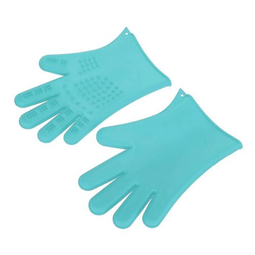 Silicone Imperméable Pour Animaux De Compagnie Brosse De Bain Toilettage Gants De Massage Peigne De Poils De Chien Bleu Ciel
