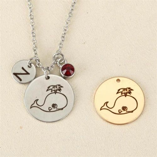 Collier Animal Dauphin En Acier Inoxydable Avec Lettre Et Strass (Or)
