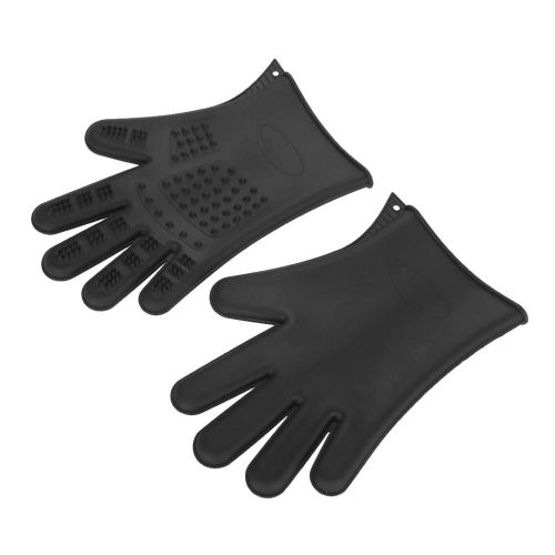 Silicone Imperméable Pour Animaux De Compagnie Brosse De Bain Toilettage Massage Gants Chien Cheveux Peigne Noir