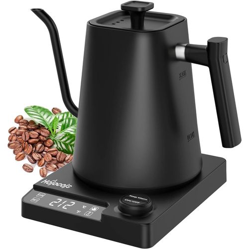 GOTHICANA BY EMPBouilloire Électrique Inoxydable,Theiere Electrique,Versez Sur La Bouilloire Et La Bouilloire À Café,Sans Bpa,1200W Chauffage Rapide,Avec Contrôle De La Température,Protection Contre