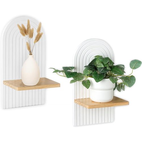Gothicana By Empétagère Murale Bohème ¿ Étagères Flottantes Bohème Pour Chambre D'enfant, Chambre À Coucher, Salon, Étagère Suspendue Moderne Arc-En-Ciel (Blanc)